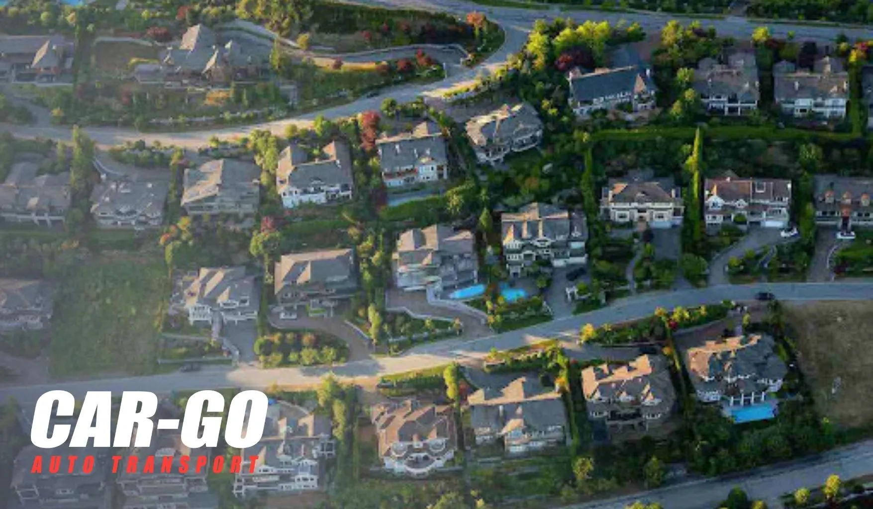 Aerial view of residential neighborhood impacted by HOA and campus delivery restrictions for trucks and transport vehicles.